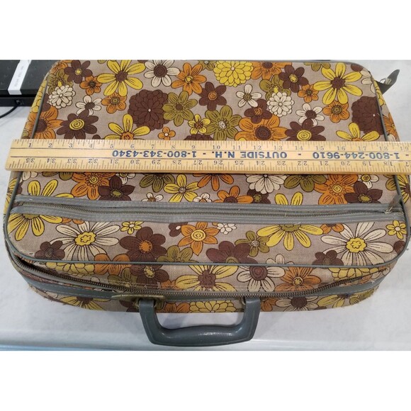 Bantam Travelware vintage floral luggage travel bag approx 18" 60s 70s - Picture 1 of 11
